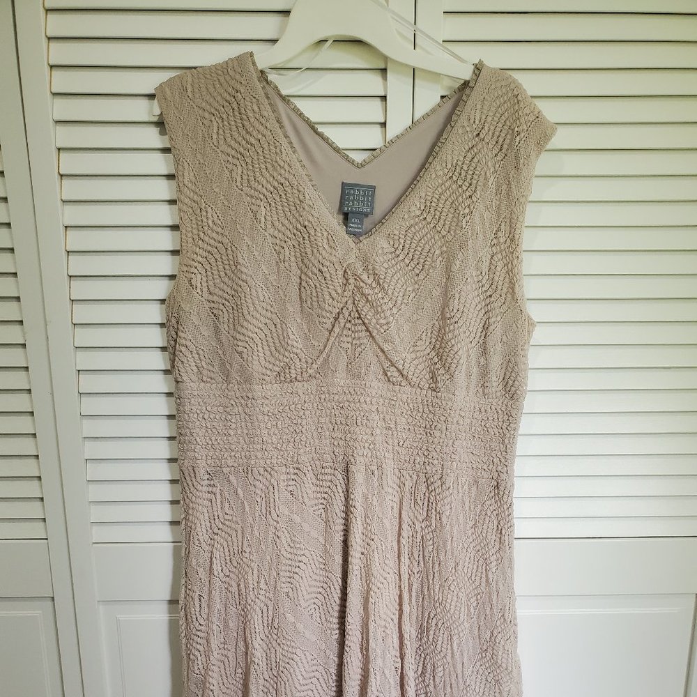 Rabbit Rabbit Rabbit Designs Beige Lace Dress XXL
